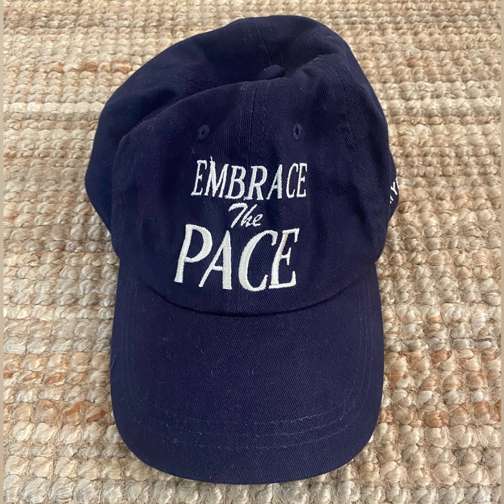 Navy 5 panel baseball cap with adjustable strap #sweatybetty #baseballcap #navy